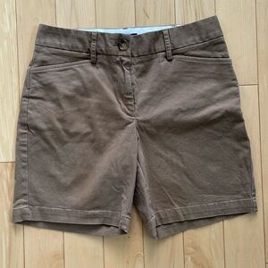 Lands end mid rise khaki shorts